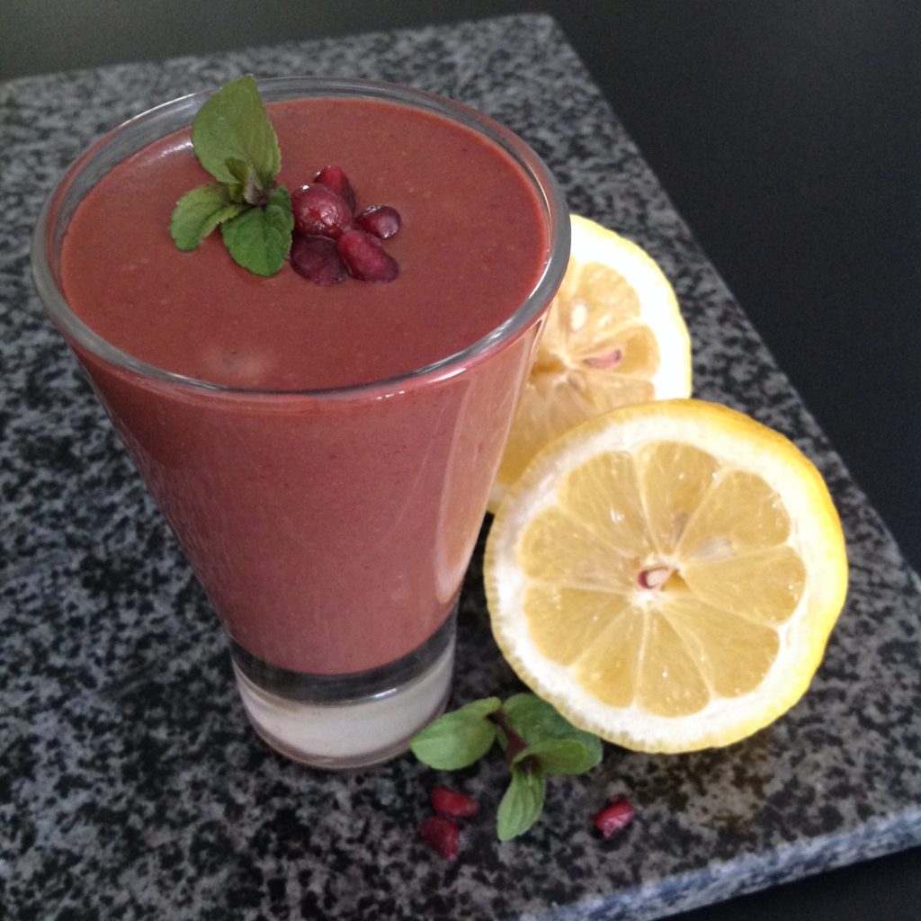 Homemade pomegranate vinaigrette with Gustare Pomegranate Balsamic Vinegar and lemon