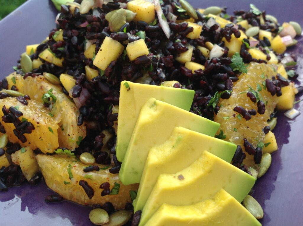 Black Rice Salad with Pepperoncino-Apricot Vinaigrette