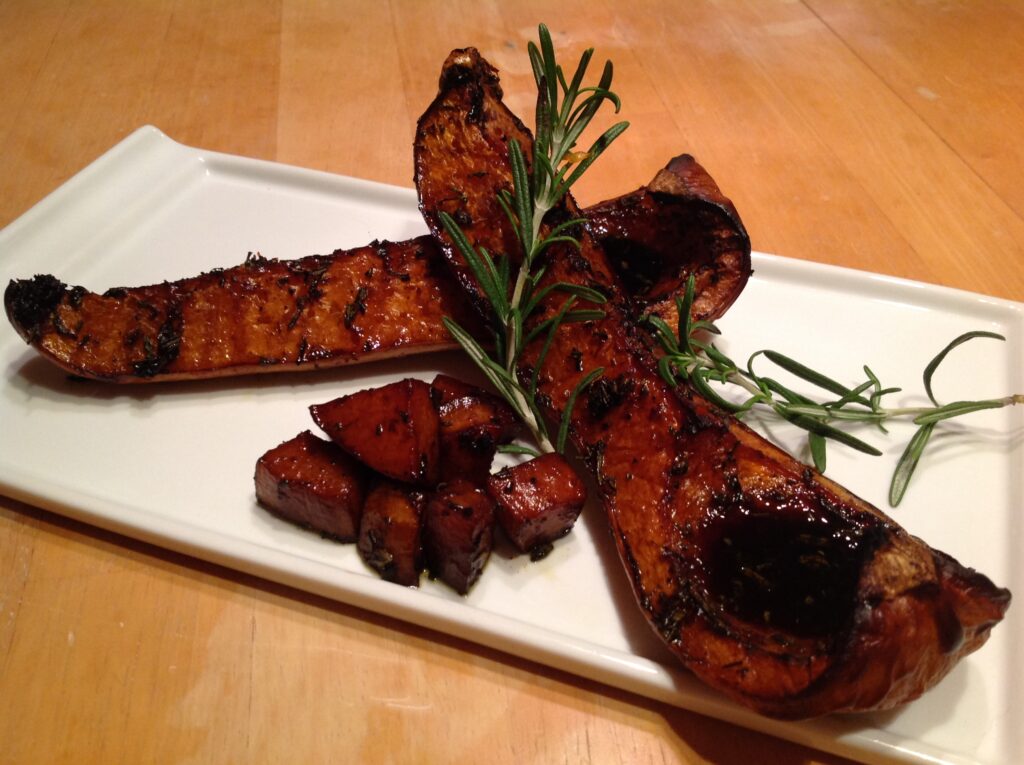 Bourbon Maple Glazed Roasted Butternut Squash