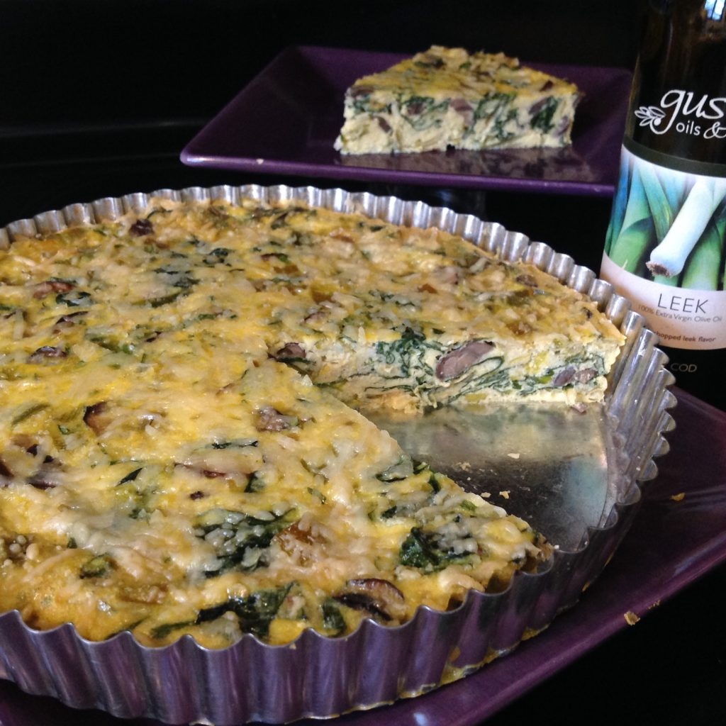 Oven-Baked Spinach, Mushroom and Leek Frittata