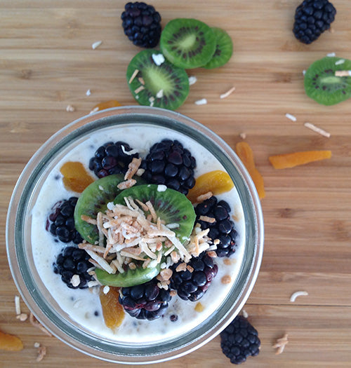 Apricot Blackberry Kiwi Overnight Quinoa